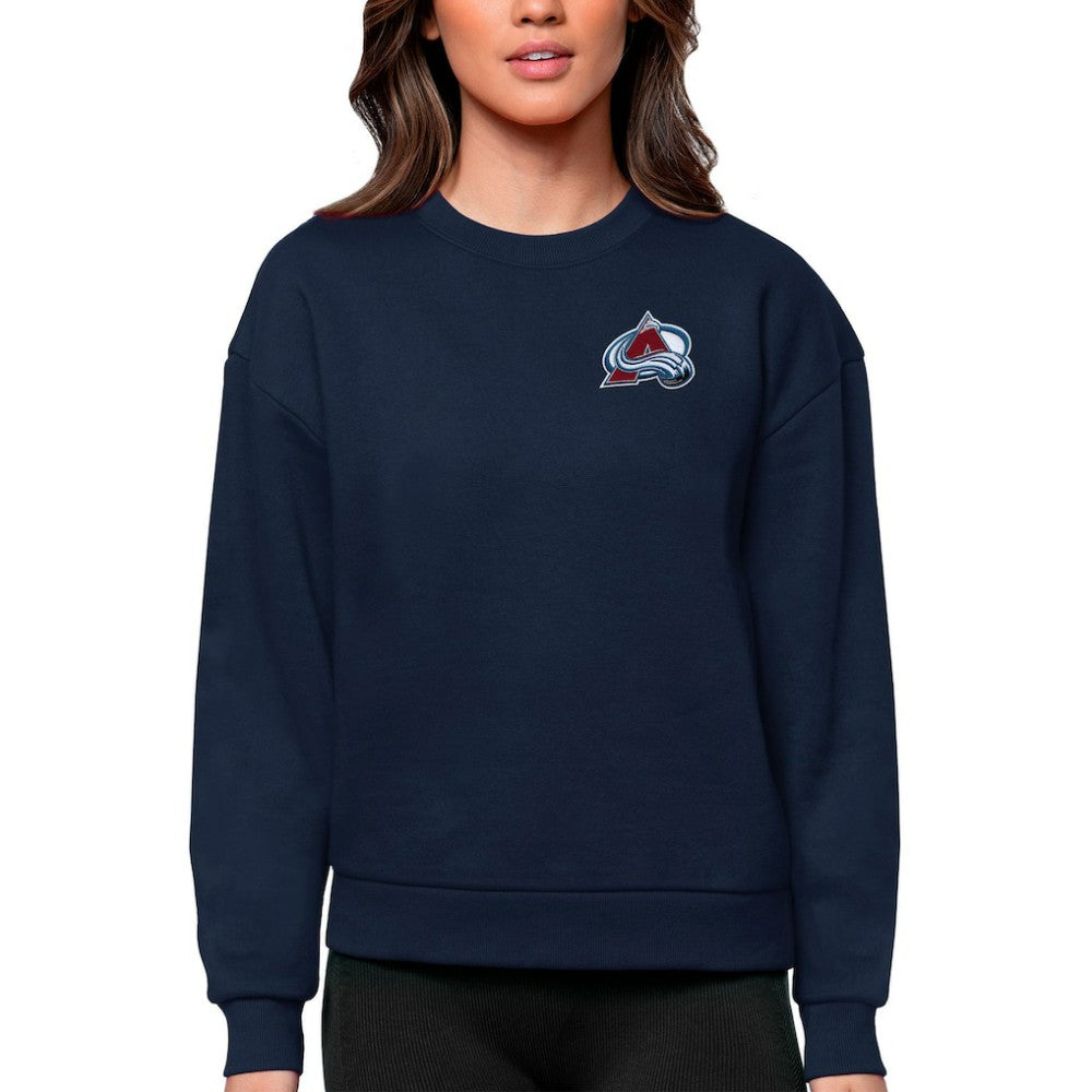 Colorado Avalanche Antigua Women's Victory Crewneck Pullover Sweatshirt - Navy | NHL online