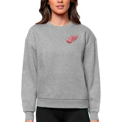 Detroit Red Wings Antigua Women's Victory Crewneck Pullover Sweatshirt - Heather Gray | NHL on sale