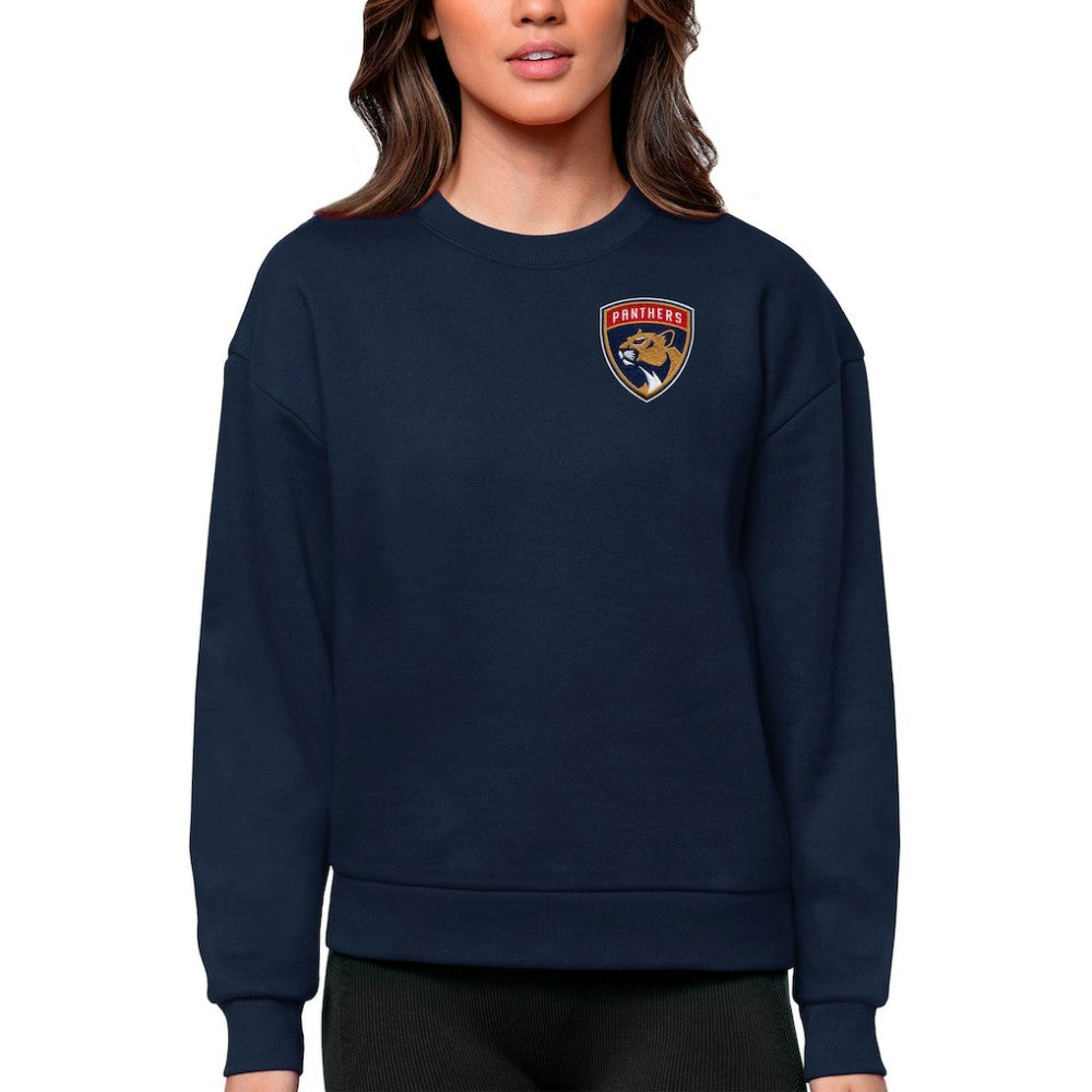 Florida Panthers Antigua Women's Victory Crewneck Pullover Sweatshirt - Navy | NHL Lifestyle