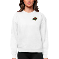 Minnesota Wild Antigua Women's Victory Crewneck Pullover Sweatshirt - White | NHL on sale