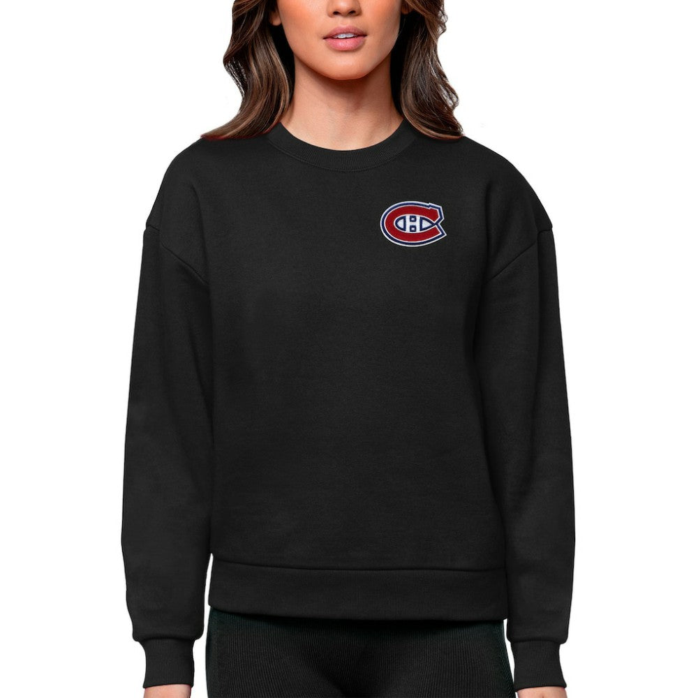 Montreal Canadiens Antigua Women's Victory Crewneck Pullover Sweatshirt - Black | NHL discount