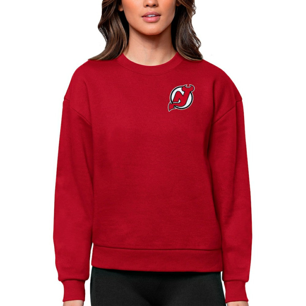 New Jersey Devils Antigua Women's Victory Crewneck Pullover Sweatshirt - Red | NHL online
