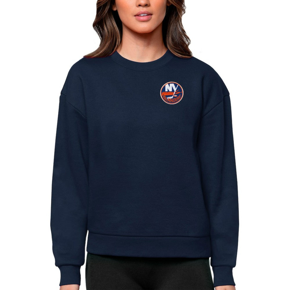 New York Islanders Antigua Women's Victory Crewneck Pullover Sweatshirt - Navy | NHL online