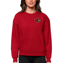 Ottawa Senators Antigua Women's Victory Crewneck Pullover Sweatshirt - Red | NHL Clearance