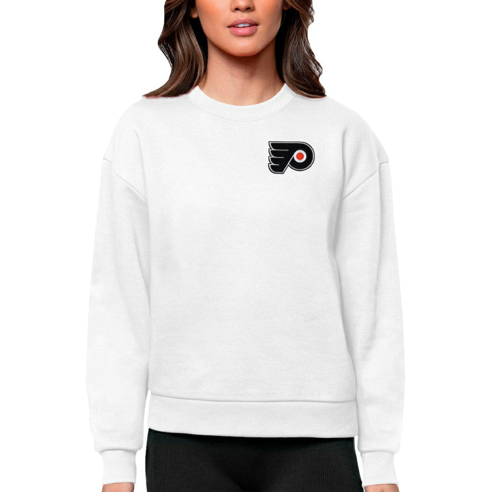 Philadelphia Flyers Antigua Women's Victory Crewneck Pullover Sweatshirt - White | NHL on sale