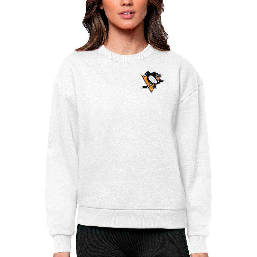 Pittsburgh Penguins Antigua Women's Victory Crewneck Pullover Sweatshirt - White | NHL discount