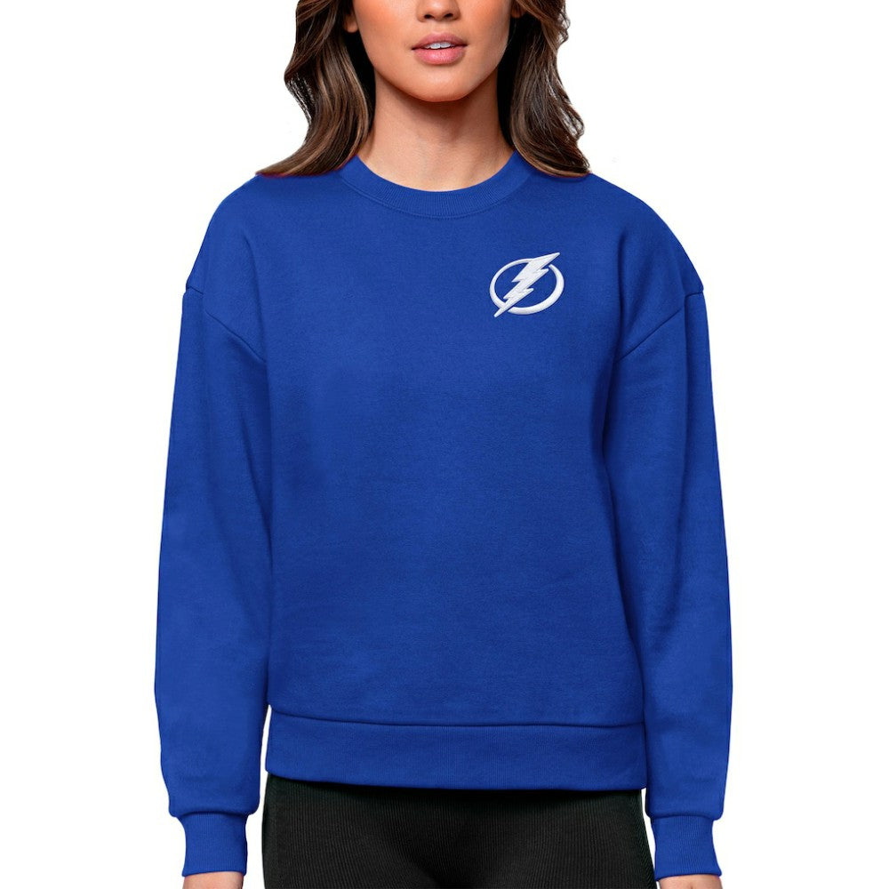 Tampa Bay Lightning Antigua Women's Victory Crewneck Pullover Sweatshirt - Royal | NHL Lifestyle