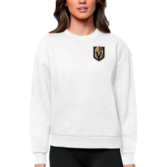 Vegas Golden Knights Antigua Women's Victory Crewneck Pullover Sweatshirt - White | NHL on sale