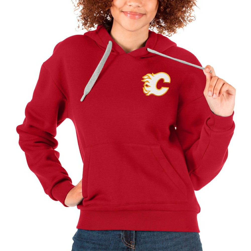 Calgary Flames Antigua Women's Victory Pullover Hoodie - Red | NHL on sale