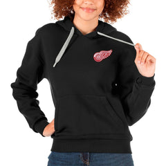 Detroit Red Wings Antigua Women's Victory Pullover Hoodie - Black | NHL Lifestyle