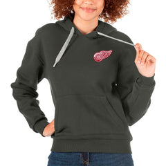 Detroit Red Wings Antigua Women's Victory Pullover Hoodie - Charcoal | NHL online