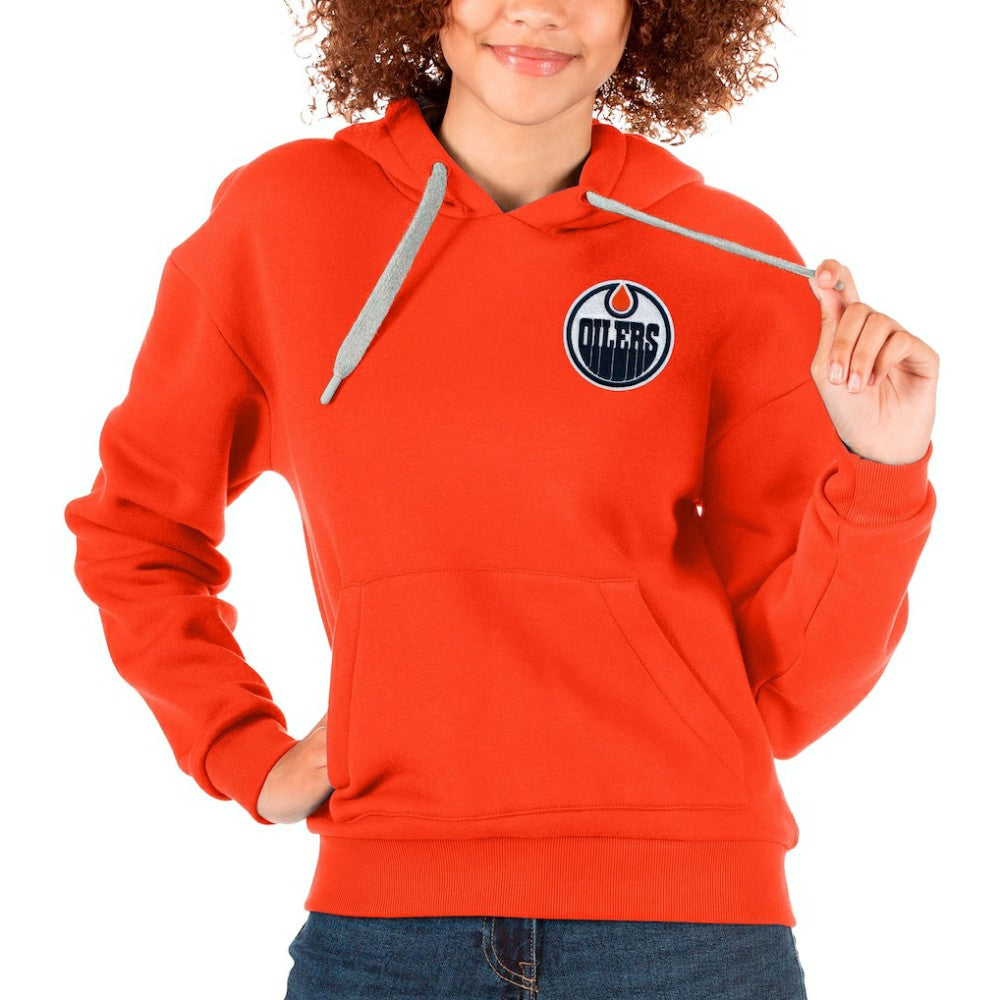 Edmonton Oilers Antigua Women's Victory Pullover Hoodie - Orange | NHL on sale