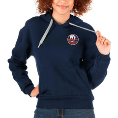 New York Islanders Antigua Women's Victory Pullover Hoodie - Navy | NHL Lifestyle