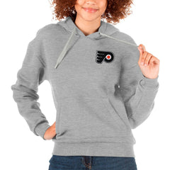 Philadelphia Flyers Antigua Women's Victory Pullover Hoodie - Heather Gray | NHL Clearance