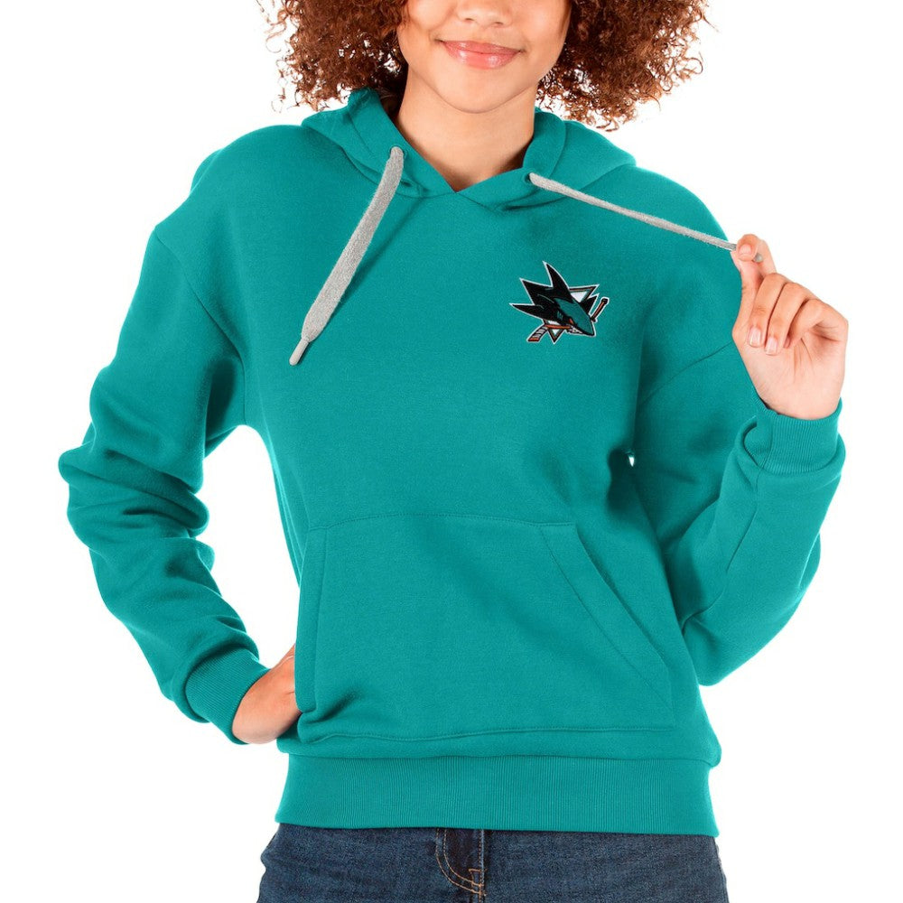 San Jose Sharks Antigua Women's Victory Pullover Hoodie - Teal | NHL online