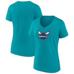 Charlotte Hornets Women's Logo V-Neck T-Shirt Aqua