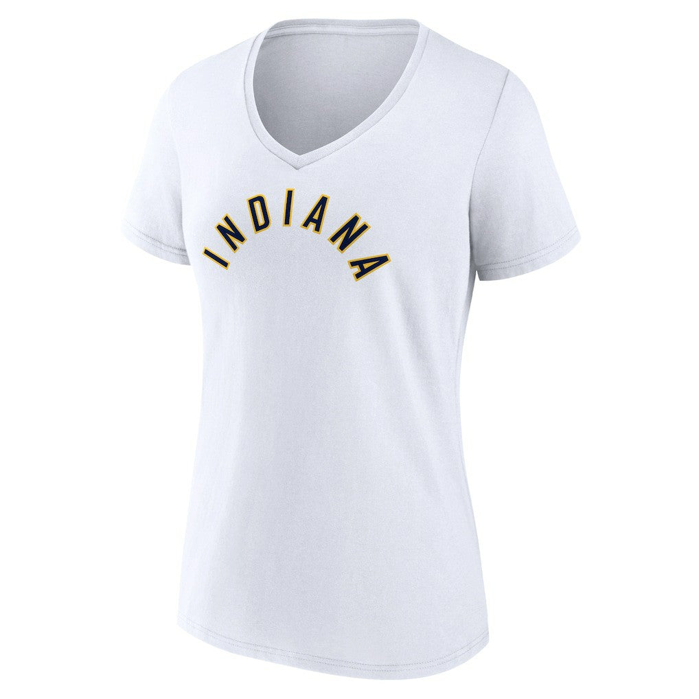 Indiana Pacers Women's Wordmark V-Neck T-Shirt White