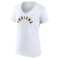 Indiana Pacers Women's Wordmark V-Neck T-Shirt White