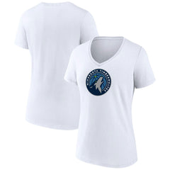 Minnesota Timberwolves Women's Logo V-Neck T-Shirt White
