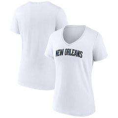 New Orleans Pelicans Women's Wordmark V-Neck T-Shirt White