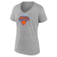 New York Knicks Women's Logo V-Neck T-Shirt Gray