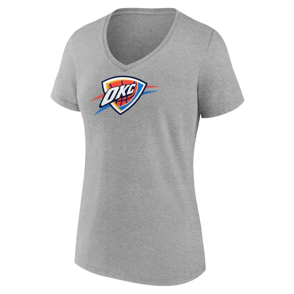 Oklahoma City Thunder Women's Logo V-Neck T-Shirt Gray