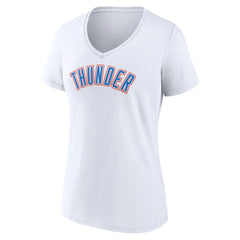 Oklahoma City Thunder Women's Wordmark V-Neck T-Shirt White