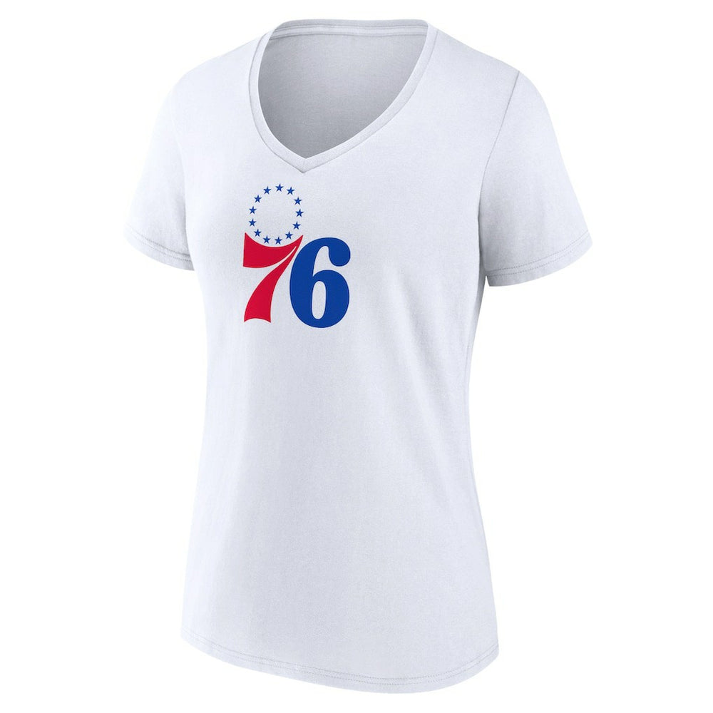 Philadelphia 76ers Women's Logo V-Neck T-Shirt White