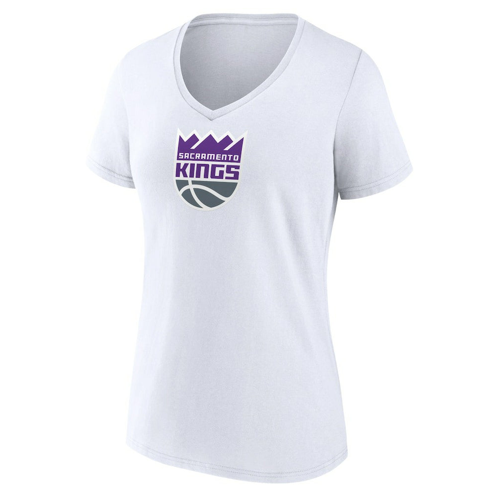 Sacramento Kings Women's Logo V-Neck T-Shirt White