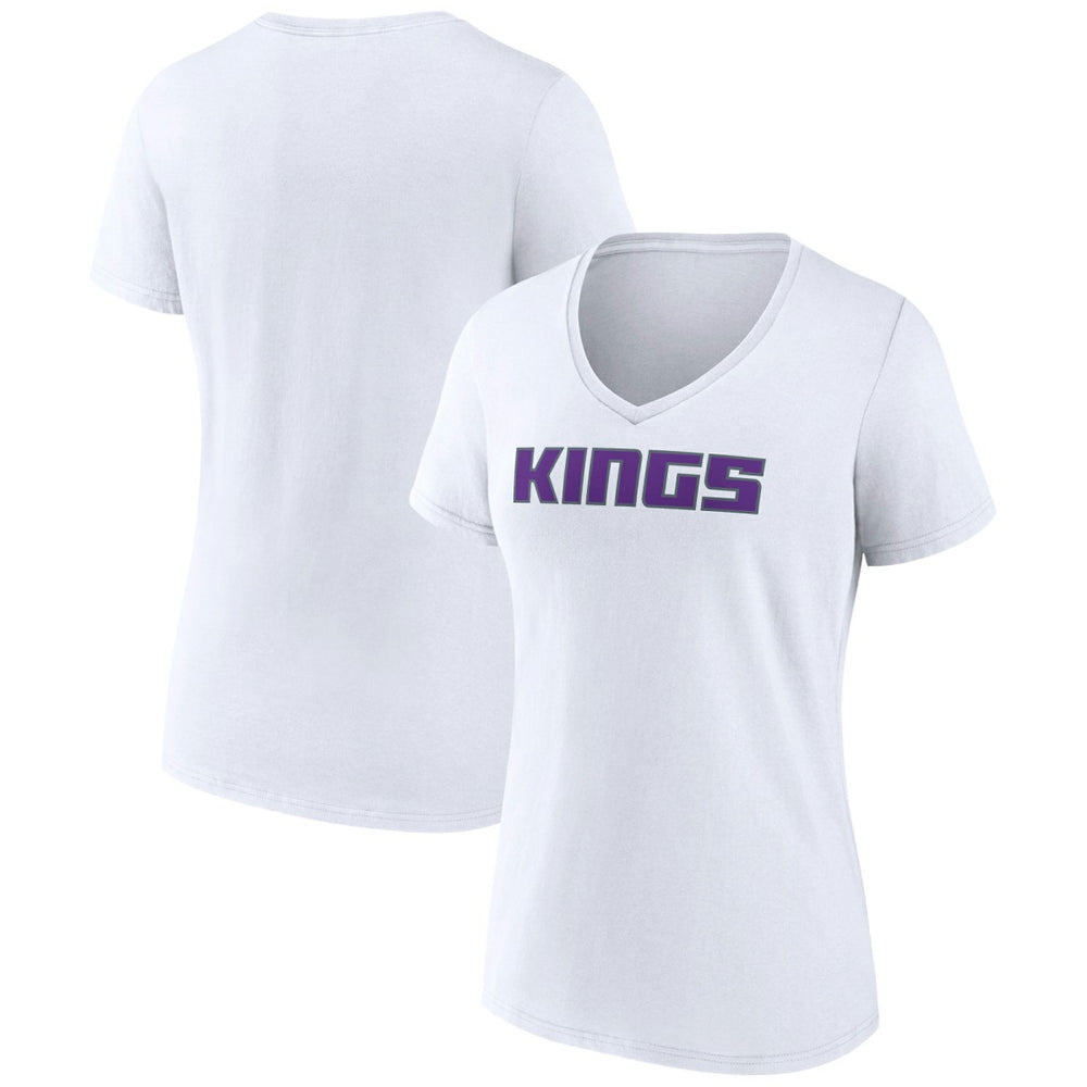 Sacramento Kings Women's Wordmark V-Neck T-Shirt White