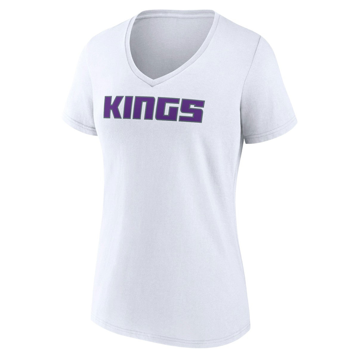 Sacramento Kings Women's Wordmark V-Neck T-Shirt White