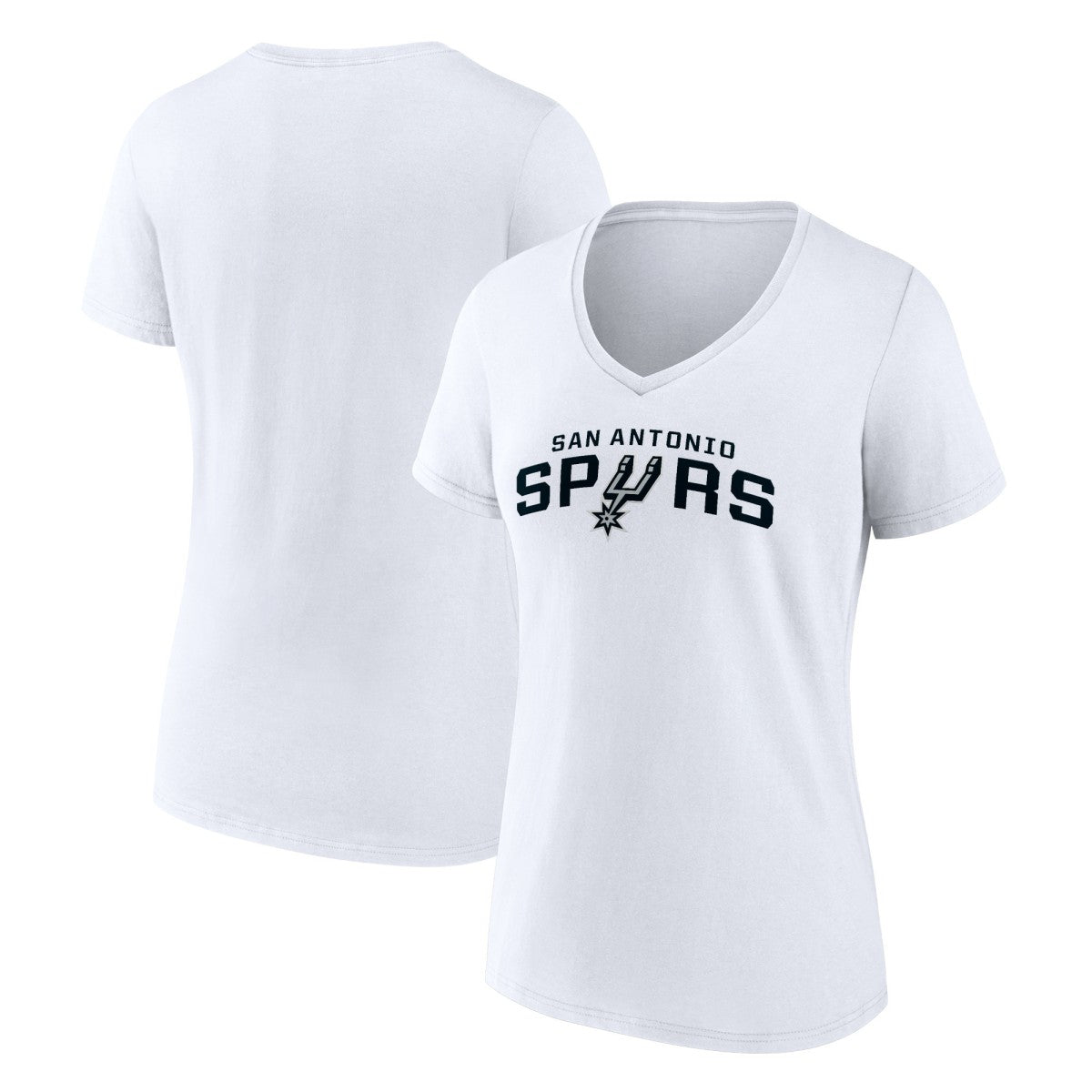 San Antonio Spurs Women's Wordmark V-Neck T-Shirt White