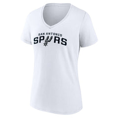 San Antonio Spurs Women's Wordmark V-Neck T-Shirt White