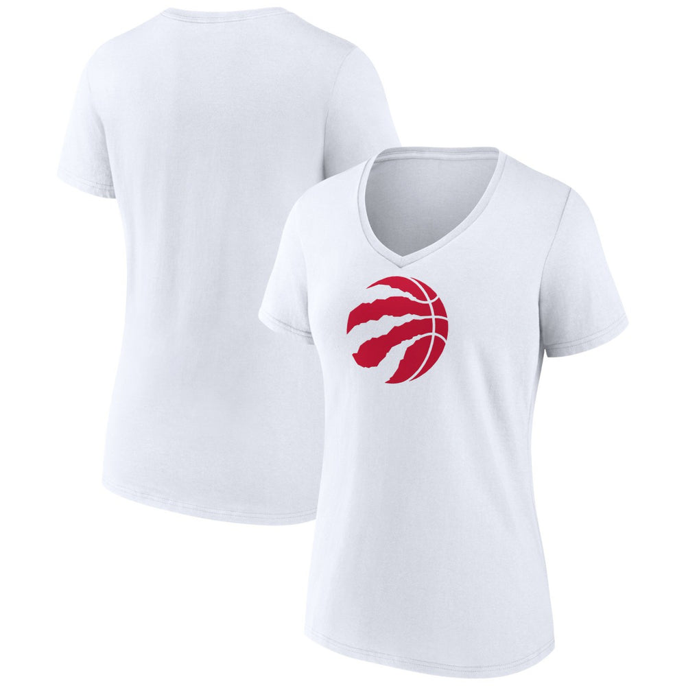 Toronto Raptors Women's Primary Logo V-Neck T-Shirt White