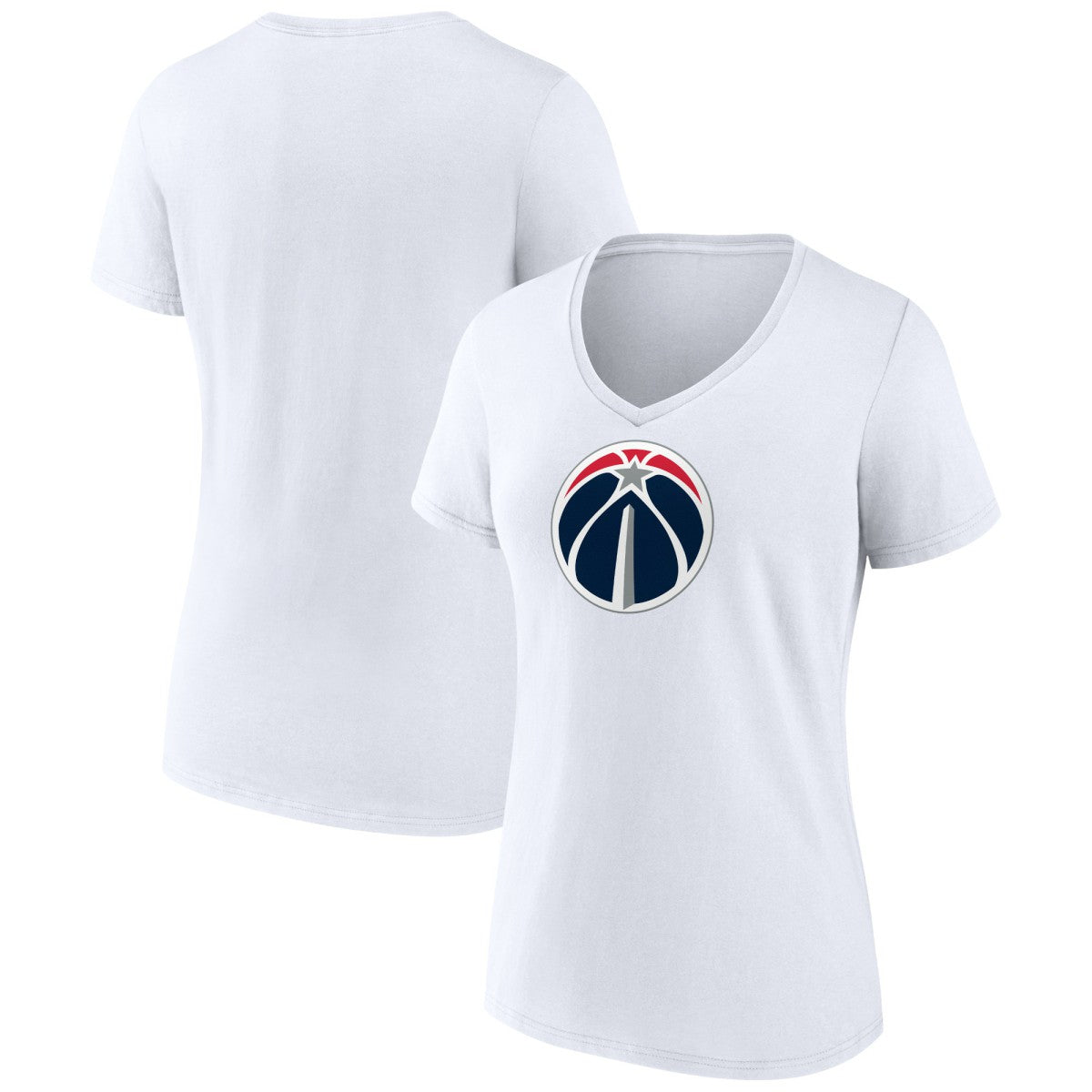 Washington Wizards Women's Primary Logo V-Neck T-Shirt White