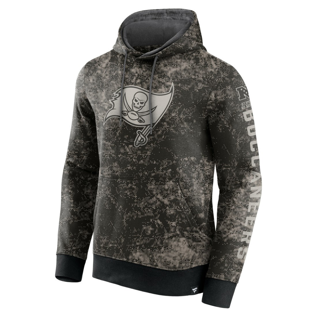 Tampa Bay Buccaneers Blackout Tonal Pullover Hoodie - Black/Gray - Fanatics