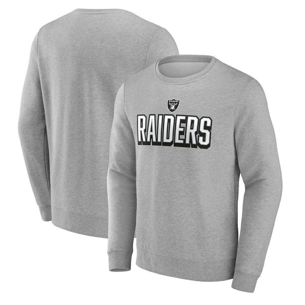 Las Vegas Raiders Bold Move Pullover Sweatshirt - Heather Gray - Fanatics