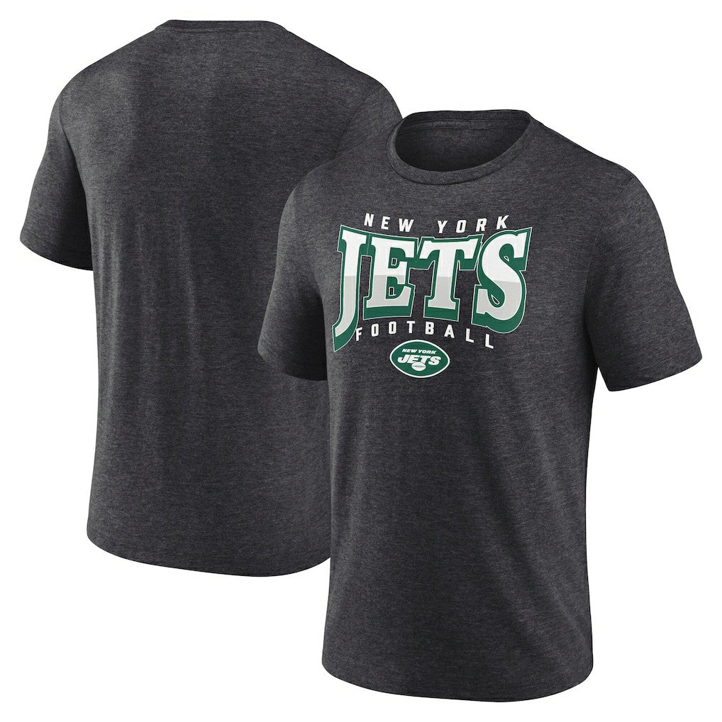 New York Jets Divided Warp Tri-Blend T-Shirt - Heather Charcoal - Fanatics