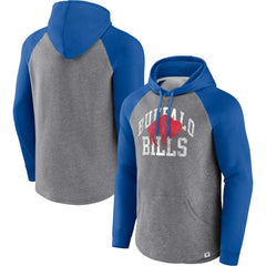 Buffalo Bills Favorite Arch Raglan Pullover Hoodie - Heather Gray - Fanatics