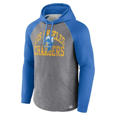 Los Angeles Chargers Favorite Arch Raglan Pullover Hoodie - Heather Gray - Fanatics