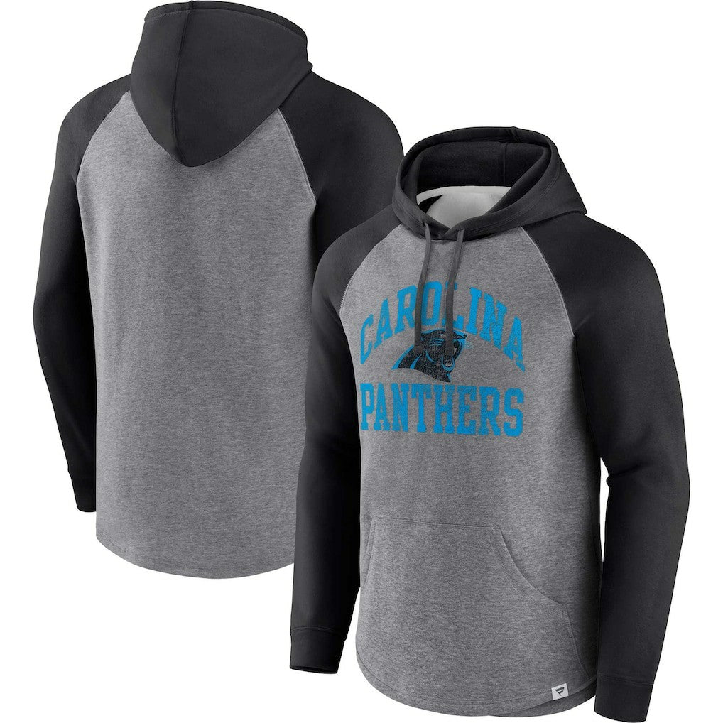Carolina Panthers Favorite Arch Raglan Pullover Hoodie - Heather Gray - Fanatics