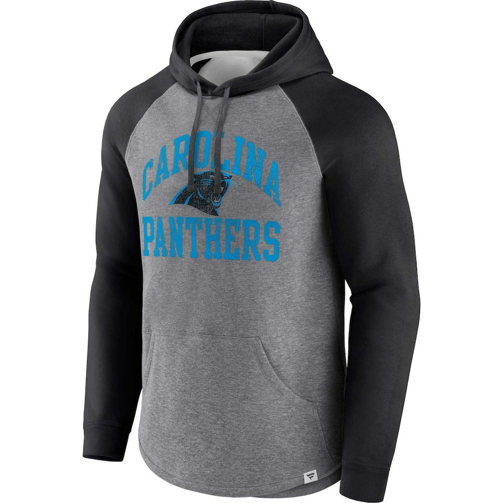 Carolina Panthers Favorite Arch Raglan Pullover Hoodie - Heather Gray - Fanatics