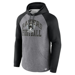 Las Vegas Raiders Favorite Arch Raglan Pullover Hoodie - Heather Gray - Fanatics