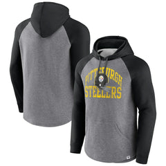 Pittsburgh Steelers Favorite Arch Raglan Pullover Hoodie - Heather Gray - Fanatics