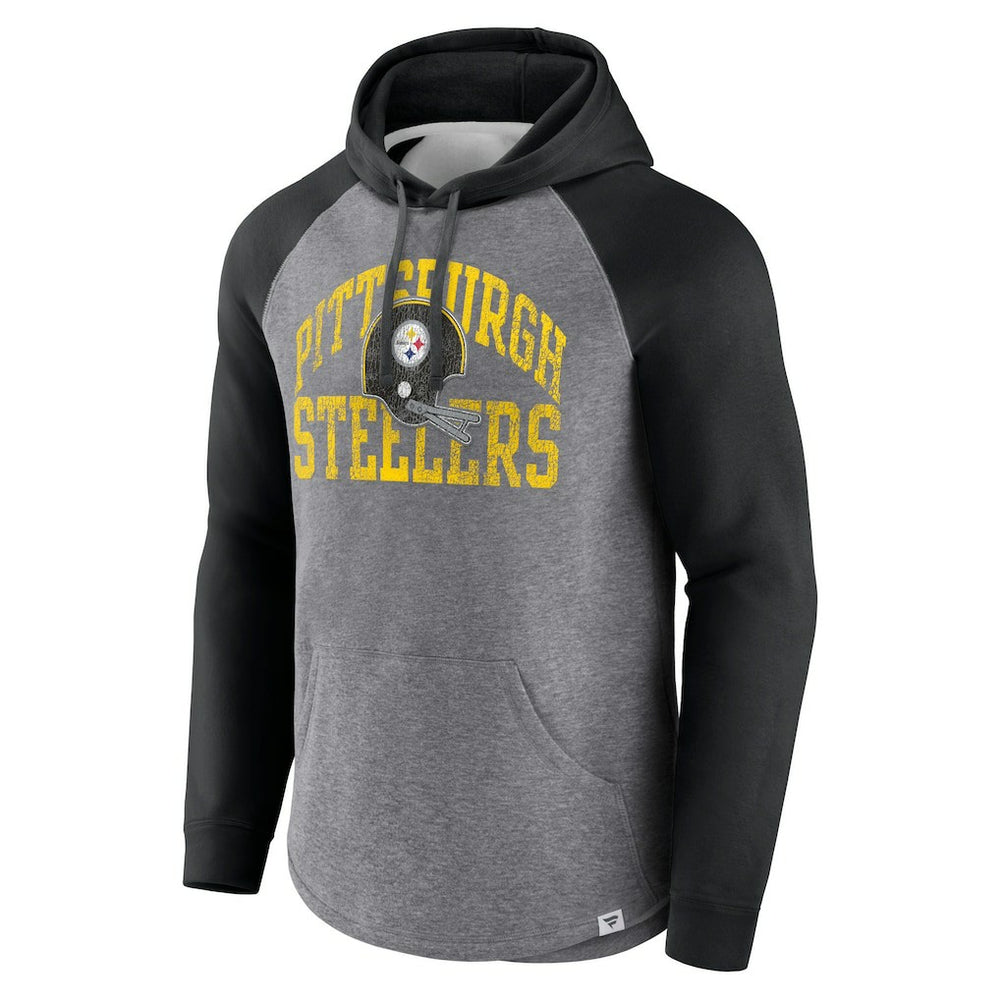 Pittsburgh Steelers Favorite Arch Raglan Pullover Hoodie - Heather Gray - Fanatics
