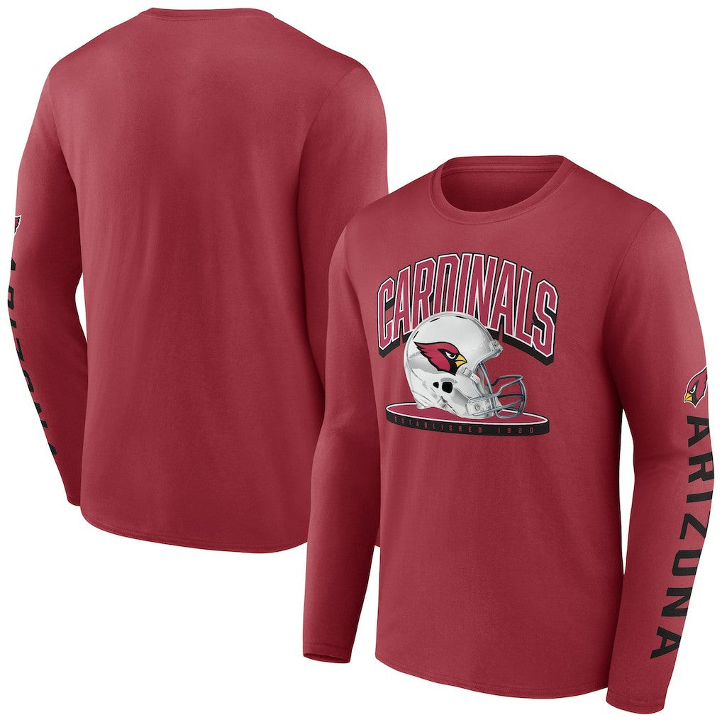 Arizona Cardinals Helmet Platform Long Sleeve T-Shirt - Cardinal - Fanatics