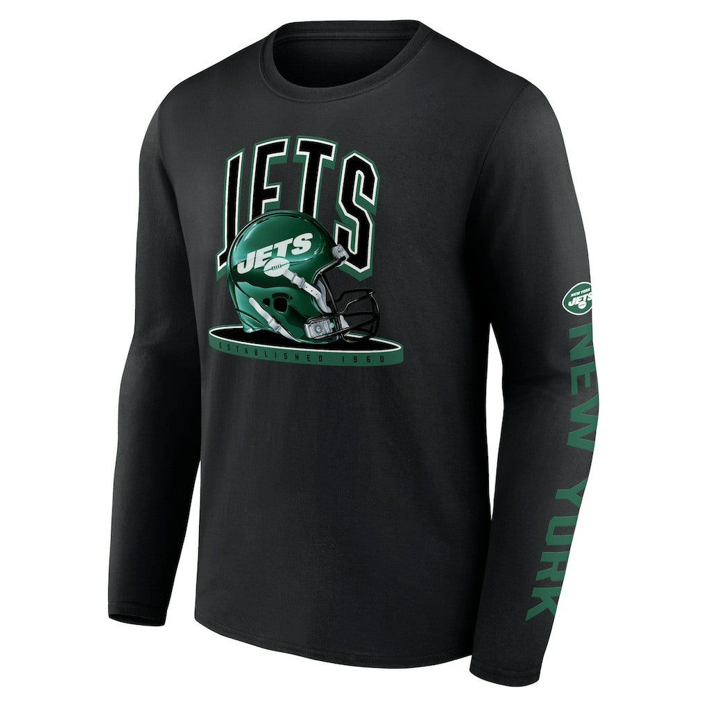 New York Jets Helmet Platform Long Sleeve T-Shirt - Black - Fanatics