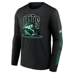 New York Jets Helmet Platform Long Sleeve T-Shirt - Black - Fanatics