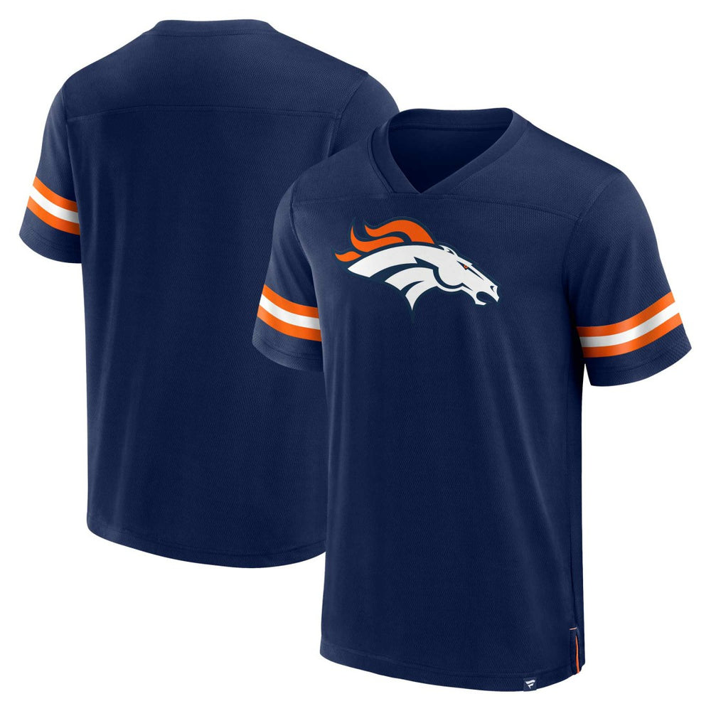 Denver Broncos Jersey Tackle V-Neck T-Shirt - Navy - Fanatics