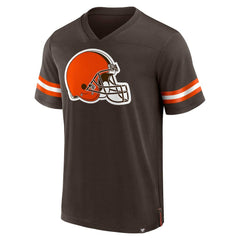 Cleveland Browns Jersey Tackle V-Neck T-Shirt - Brown - Fanatics